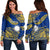 (Custom Personalised) Nauru Polynesian Hibiscus Naoero Flag Color Off Shoulder Sweater LT14 Women Blue - Polynesian Pride