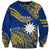 (Custom Personalised) Nauru Polynesian Hibiscus Naoero Flag Color Sweatshirt LT14 Unisex Blue - Polynesian Pride