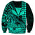 (Custom Personalised) Kakau Polynesian Tribal Hawaiian Turtle with Kanaka Maoli Turquoise Sweatshirt LT9 - Polynesian Pride