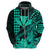 Custom Kakau Polynesian Tribal Hawaiian Turtle with Kanaka Maoli Turquoise Hoodie LT9 - Polynesian Pride