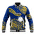 Nauru Polynesian Hibiscus Naoero Flag Color Baseball Jacket LT14 Unisex Blue - Polynesian Pride