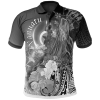 Vanuatu Polo Shirt Humpback Whale with Tropical Flowers (White) Unisex White - Polynesian Pride