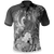 Vanuatu Polo Shirt Humpback Whale with Tropical Flowers (White) Unisex White - Polynesian Pride