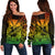 (Custom Personalised) Kakau Polynesian Tribal Hawaiian Turtle with Kanaka Maoli Reggae Off Shoulder Sweater LT9 Women Reggae - Polynesian Pride