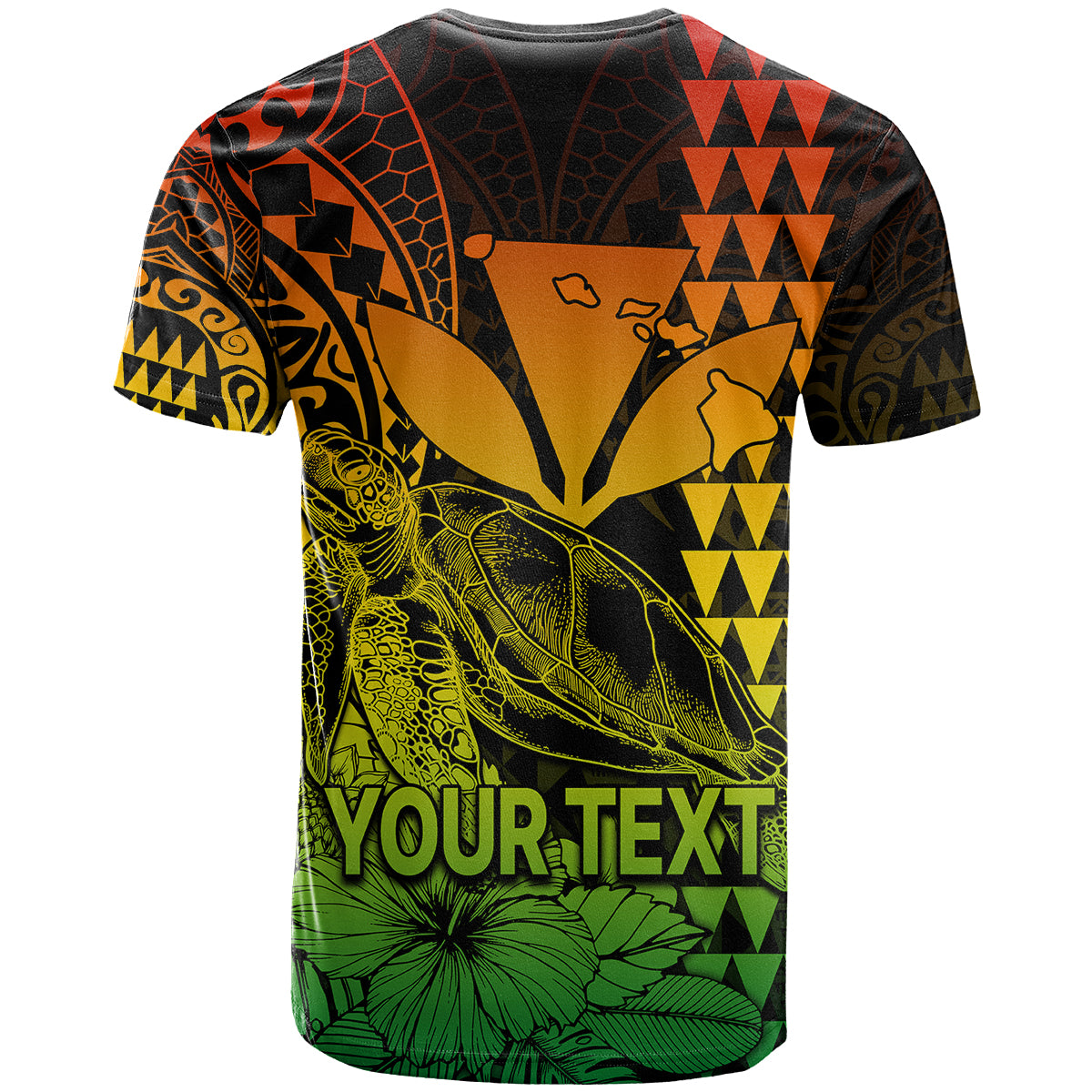 Custom Kakau Polynesian Tribal Hawaiian Turtle with Kanaka Maoli Reggae T Shirt LT9 - Polynesian Pride