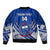 (Custom Text And Number) Samoan Rugby Manu Samoa 7s Polynesian Pattern Sleeve Zip Bomber Jacket LT14 - Polynesian Pride