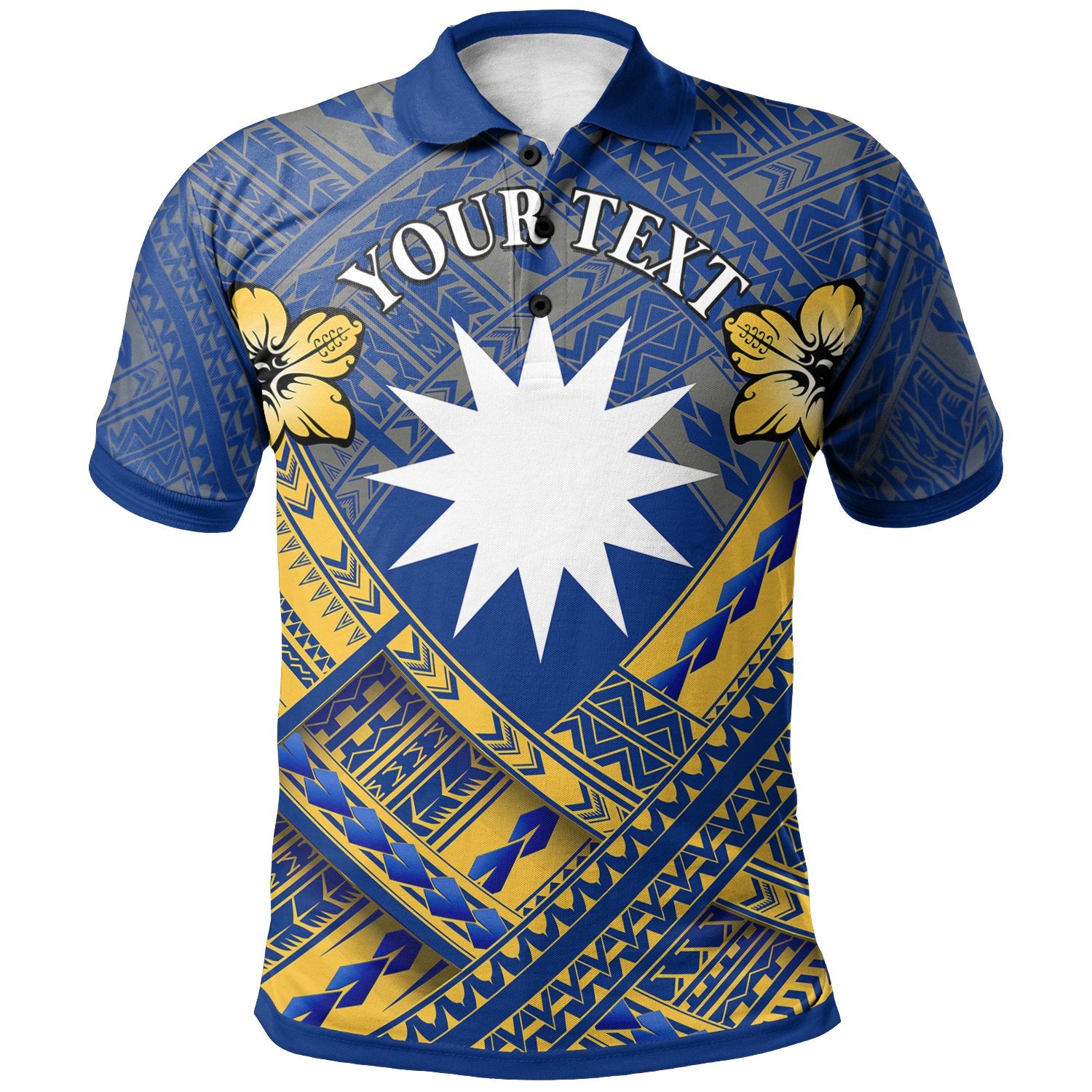 Nauru Custom Polo Shirt Nauru Flag Camisole Hibiscus Style Unisex White - Polynesian Pride