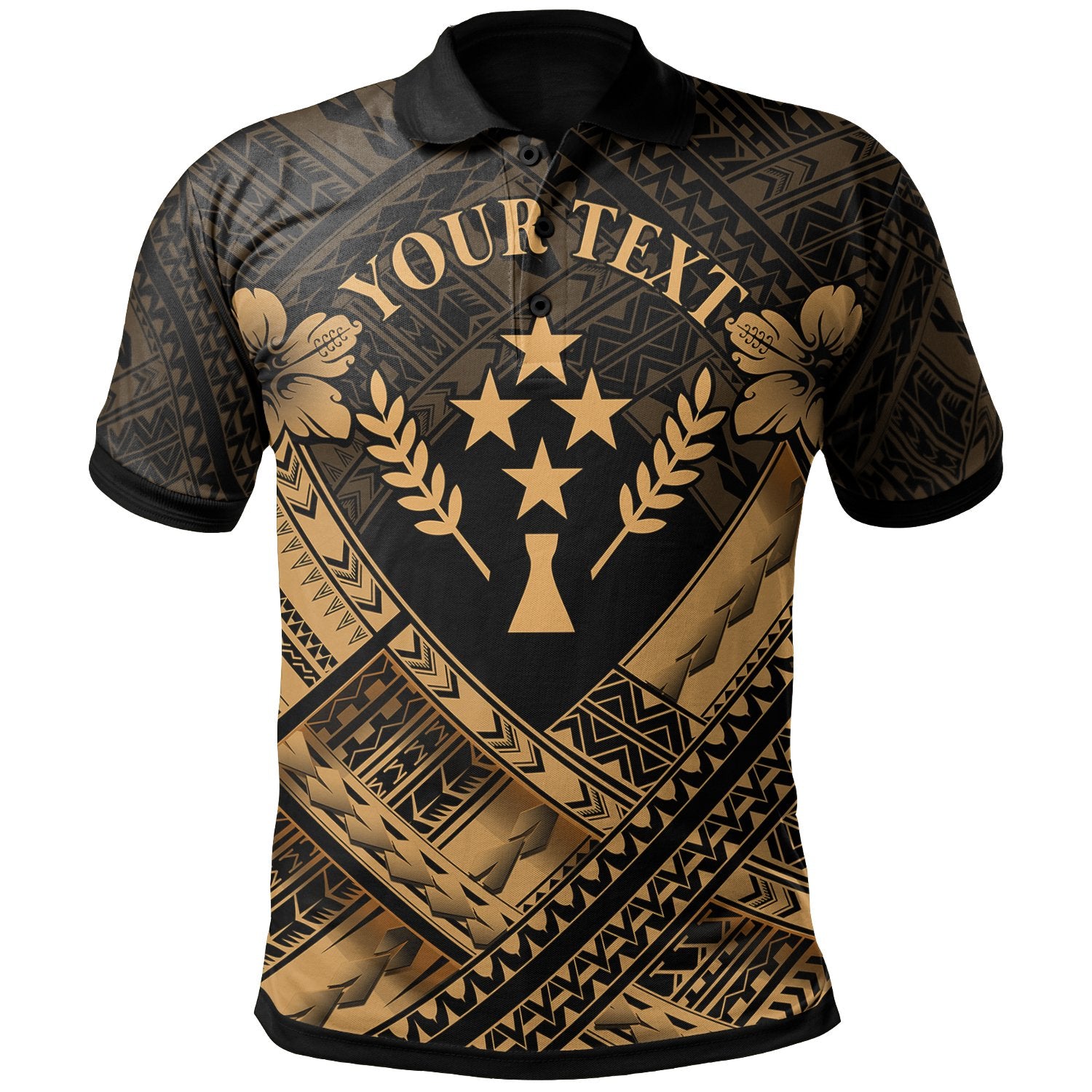 Kosrae Polynesian Custom Polo Shirt Kosrae Gold Camisole Hibiscus Style Unisex Gold - Polynesian Pride