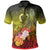 Vanuatu Custom Polo Shirt Humpback Whale with Tropical Flowers (Yellow) Unisex Yellow - Polynesian Pride