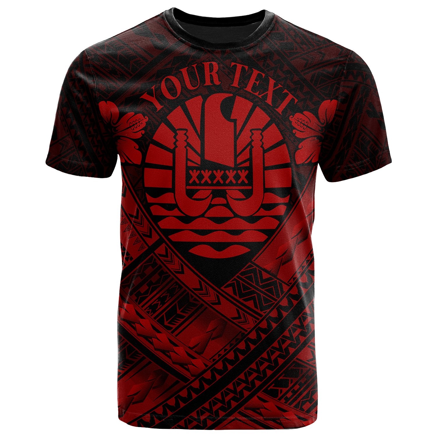 Tahiti Custom Polynesian T Shirt Tahiti Red Seal Camisole Hibiscus Style Unisex Red - Polynesian Pride