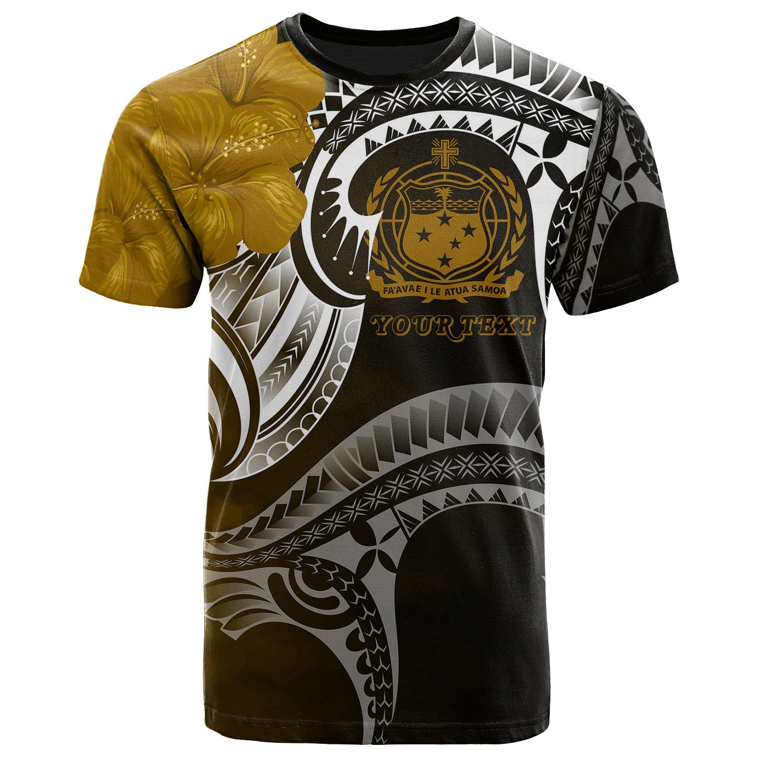 Samoa Custom T Shirt Samoa Seal Wave Style (Gold) Unisex Art - Polynesian Pride