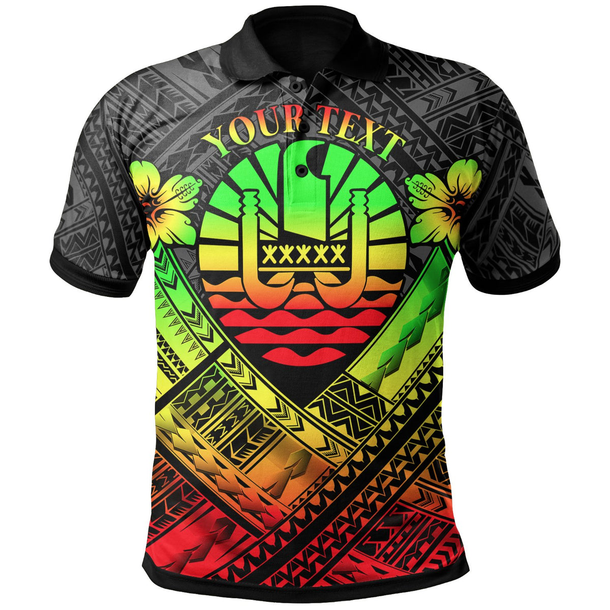 Tahiti Custom Polynesian Polo Shirt Tahiti Reggae Seal Camisole Hibiscus Style Unisex Reggae - Polynesian Pride