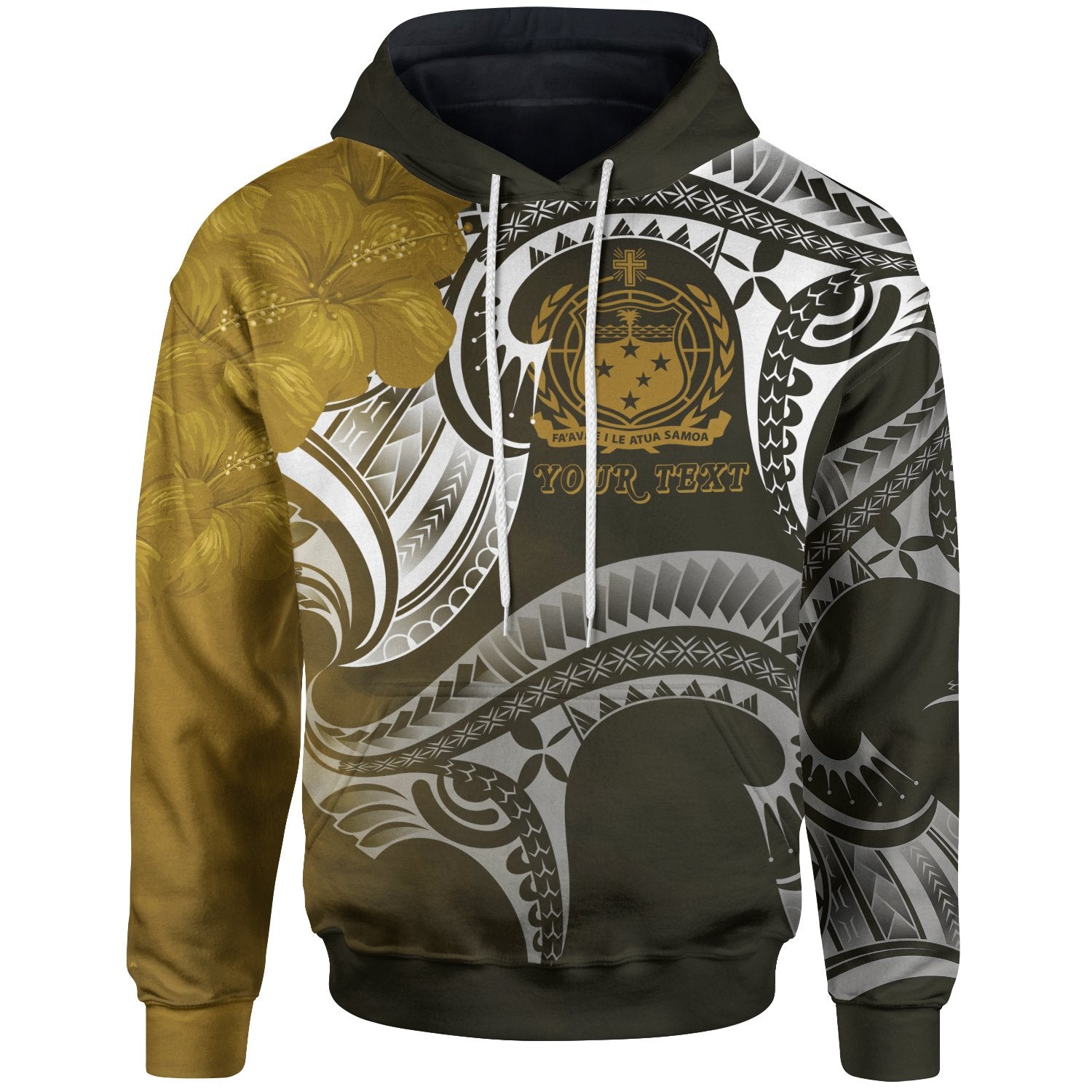 Samoa Custom Hoodie Samoa Seal Wave Style (Gold) Unisex Gold - Polynesian Pride