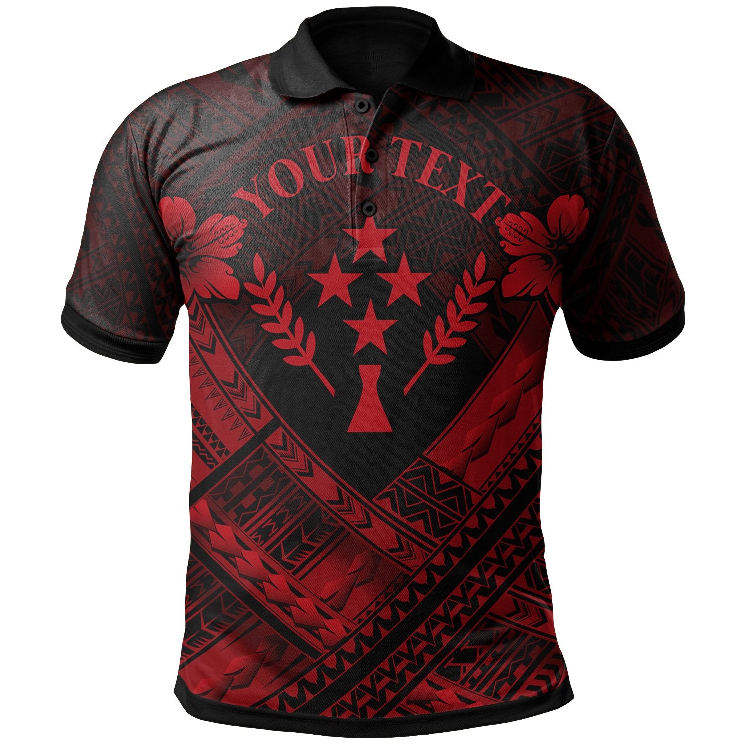 Kosrae Polynesian Custom Polo Shirt Kosrae Red Camisole Hibiscus Style Unisex Red - Polynesian Pride