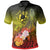 Tonga Custom Polo Shirt Humpback Whale with Tropical Flowers (Yellow) Unisex Yellow - Polynesian Pride