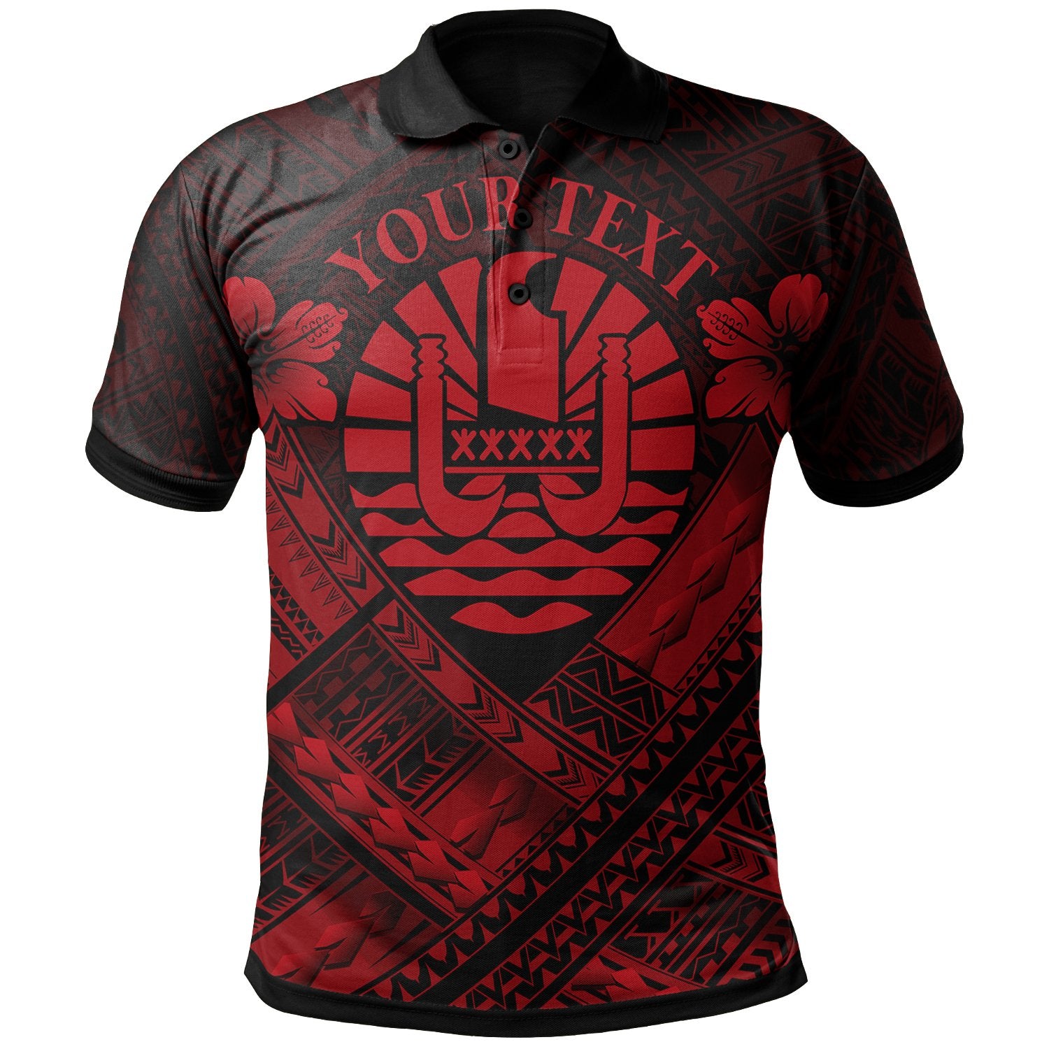 Tahiti Custom Polynesian Polo Shirt Tahiti Red Seal Camisole Hibiscus Style Unisex Red - Polynesian Pride