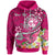 Tonga Custom Hoodie Turtle Plumeria (PINK) Unisex Pink - Polynesian Pride