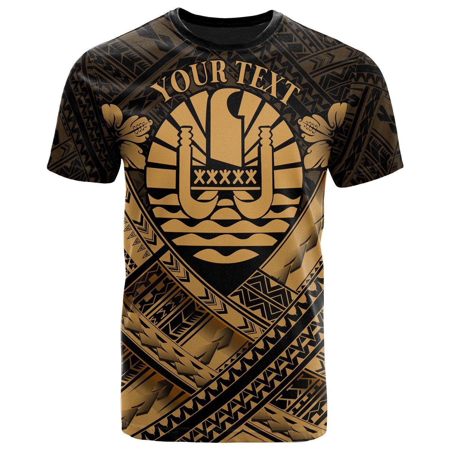 Tahiti Custom Polynesian T Shirt Tahiti Gold Seal Camisole Hibiscus Style Unisex Art - Polynesian Pride