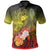 Custom Samoa Polo Shirt Humpback Whale with Tropical Flowers (Yellow) Unisex Yellow - Polynesian Pride