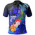 Tonga Custom Polo Shirt Humpback Whale with Tropical Flowers (Blue) Unisex Blue - Polynesian Pride