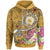 Samoa Zip up Hoodie Turtle Plumeria (Gold) Unisex Gold - Polynesian Pride