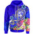 Tonga Zip up Hoodie Turtle Plumeria (BLUE) Unisex Blue - Polynesian Pride