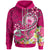 Samoa Zip up Hoodie Turtle Plumeria (Pink) Unisex Pink - Polynesian Pride