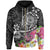 American Samoa Polynesian Zip up Hoodie Turtle Plumeria (Black) Unisex Black - Polynesian Pride