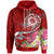 FSM Zip Hoodie Turtle Plumeria (RED) Unisex Red - Polynesian Pride