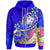 Fiji Zip up Hoodie Turtle Plumeria (Blue) Unisex Blue - Polynesian Pride