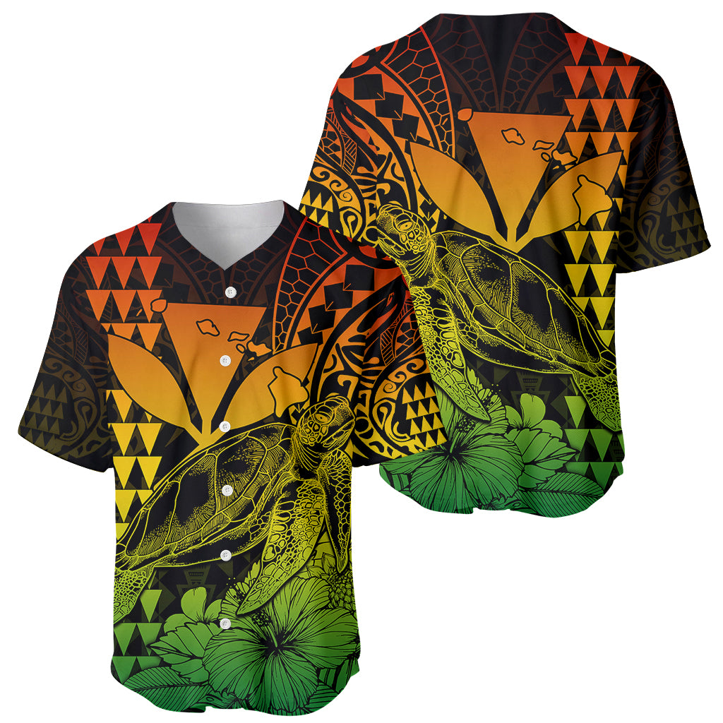 Kakau Polynesian Tribal Hawaiian Turtle with Kanaka Maoli Reggae Baseball Jersey LT9 Reggae - Polynesian Pride