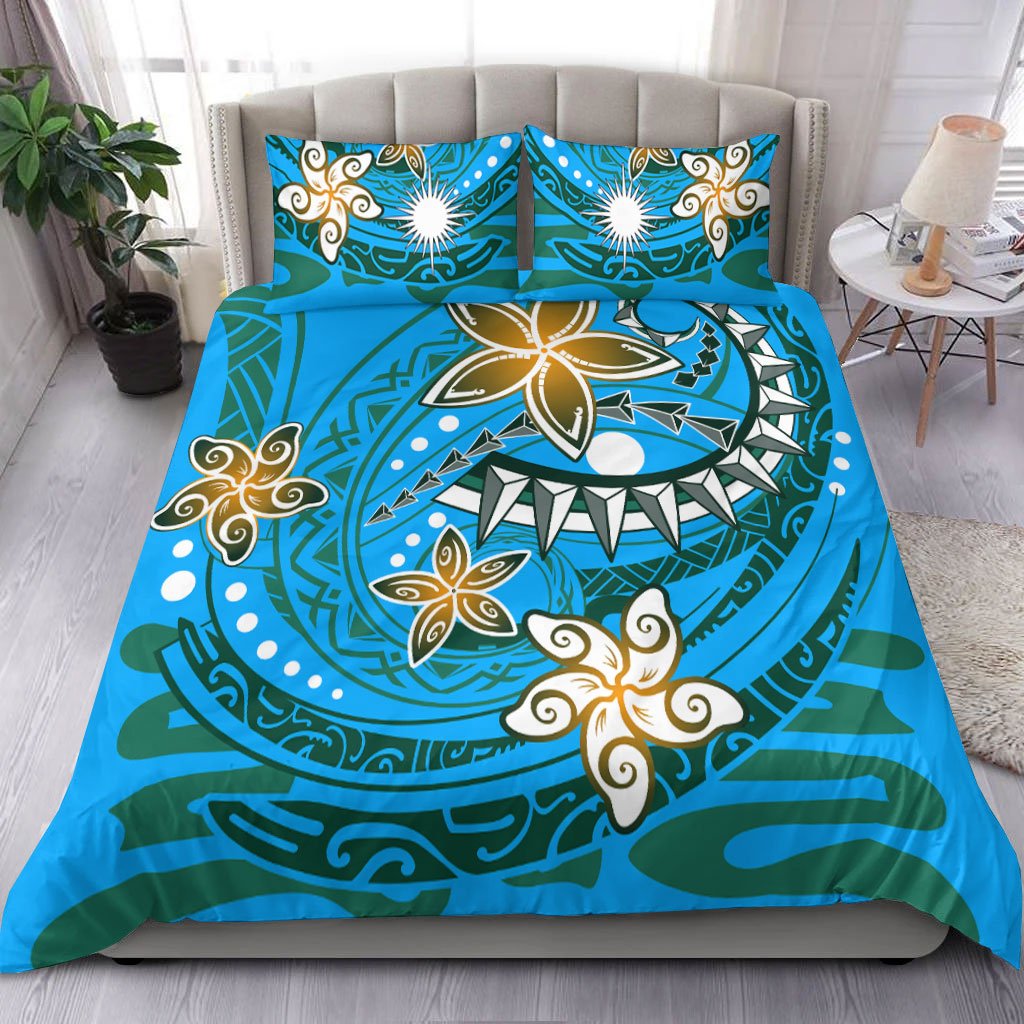 Marshall Islands Bedding Set - Spring Style Blue Color Blue - Polynesian Pride