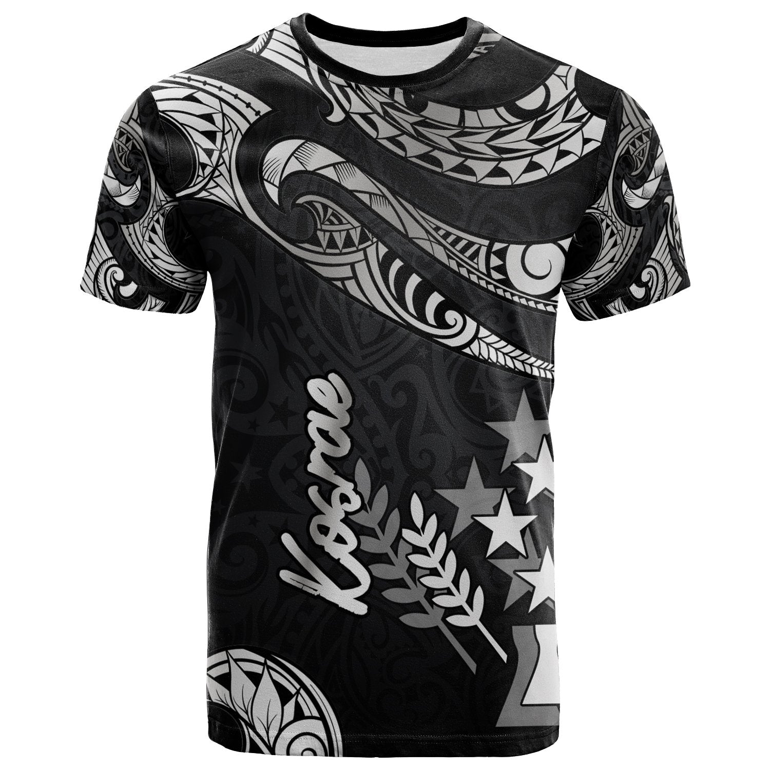 Kosrae Micronesia T Shirt Poly Tattoo White Version Unisex Art - Polynesian Pride