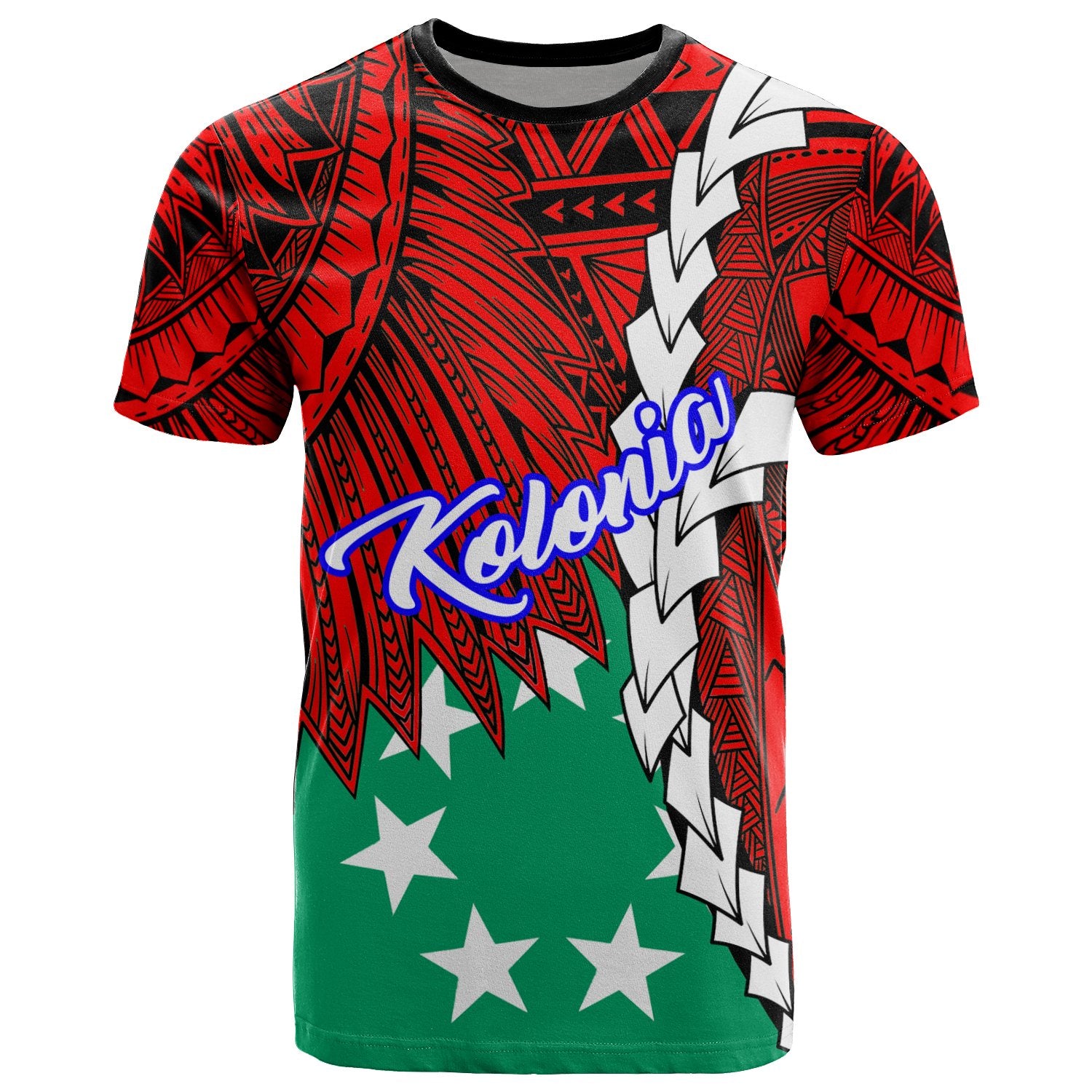 Pohnpei Kolonia Micronesia T Shirt Tribal Wave Tattoo Unisex Red - Polynesian Pride