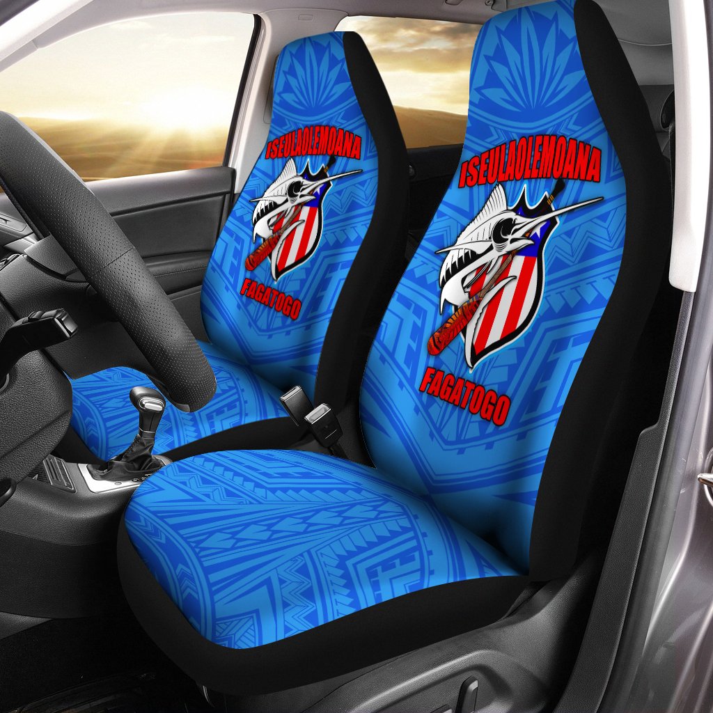 American Samoa Car Seat Cover - Iseulaolemoana Fagatogo Universal Fit Blue - Polynesian Pride