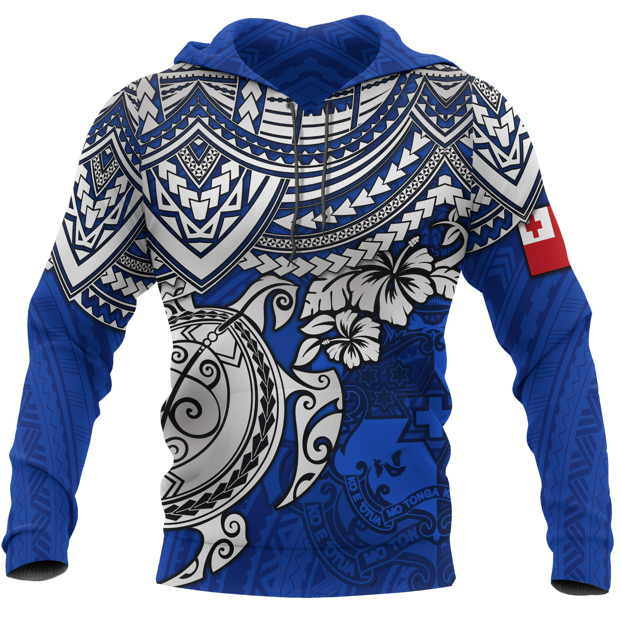 Tonga Polynesian Hoodie Blue Turtle Unisex BLUE - Polynesian Pride