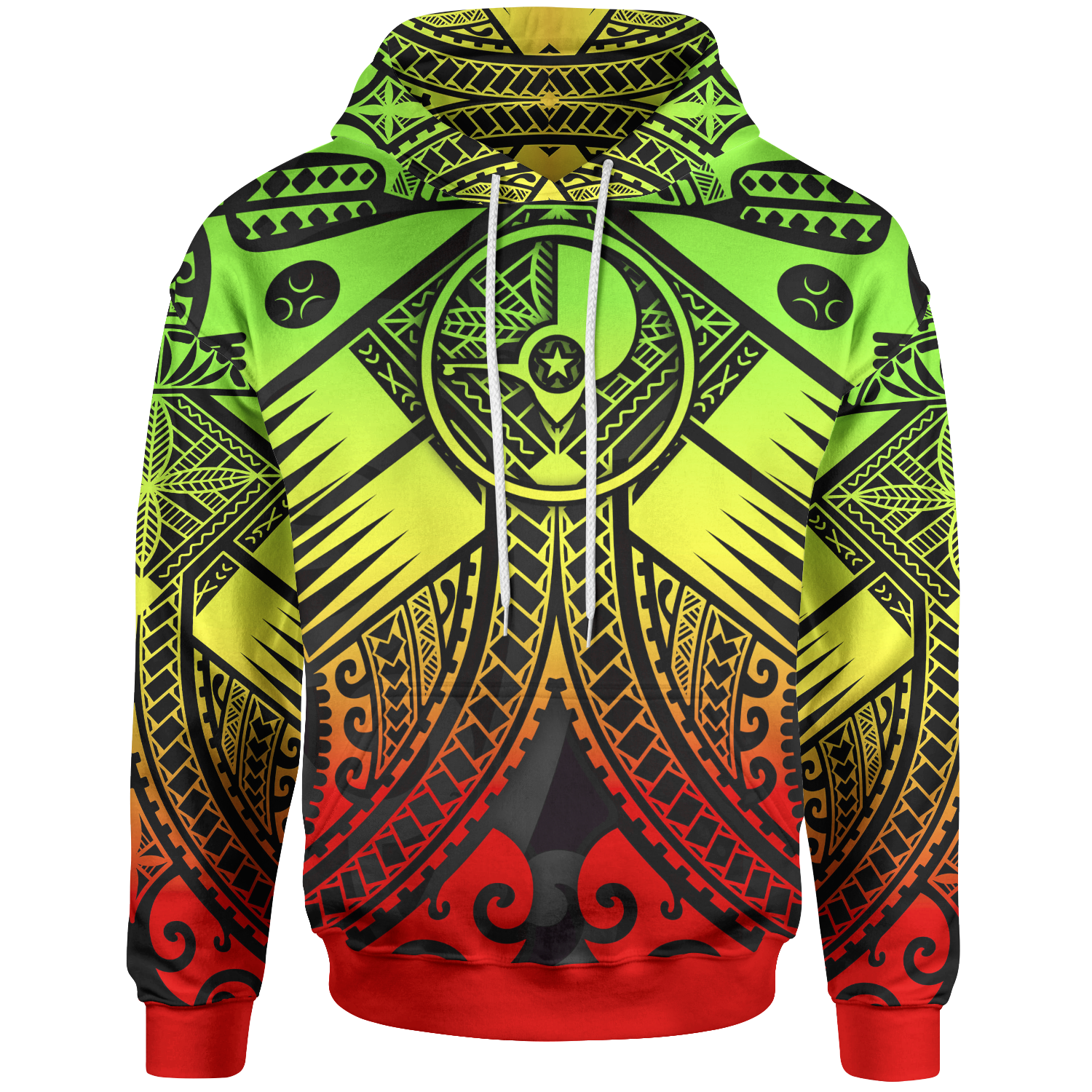 YAP Hoodie Reggage Seal with Polynesian Tattoo Unisex Blue - Polynesian Pride