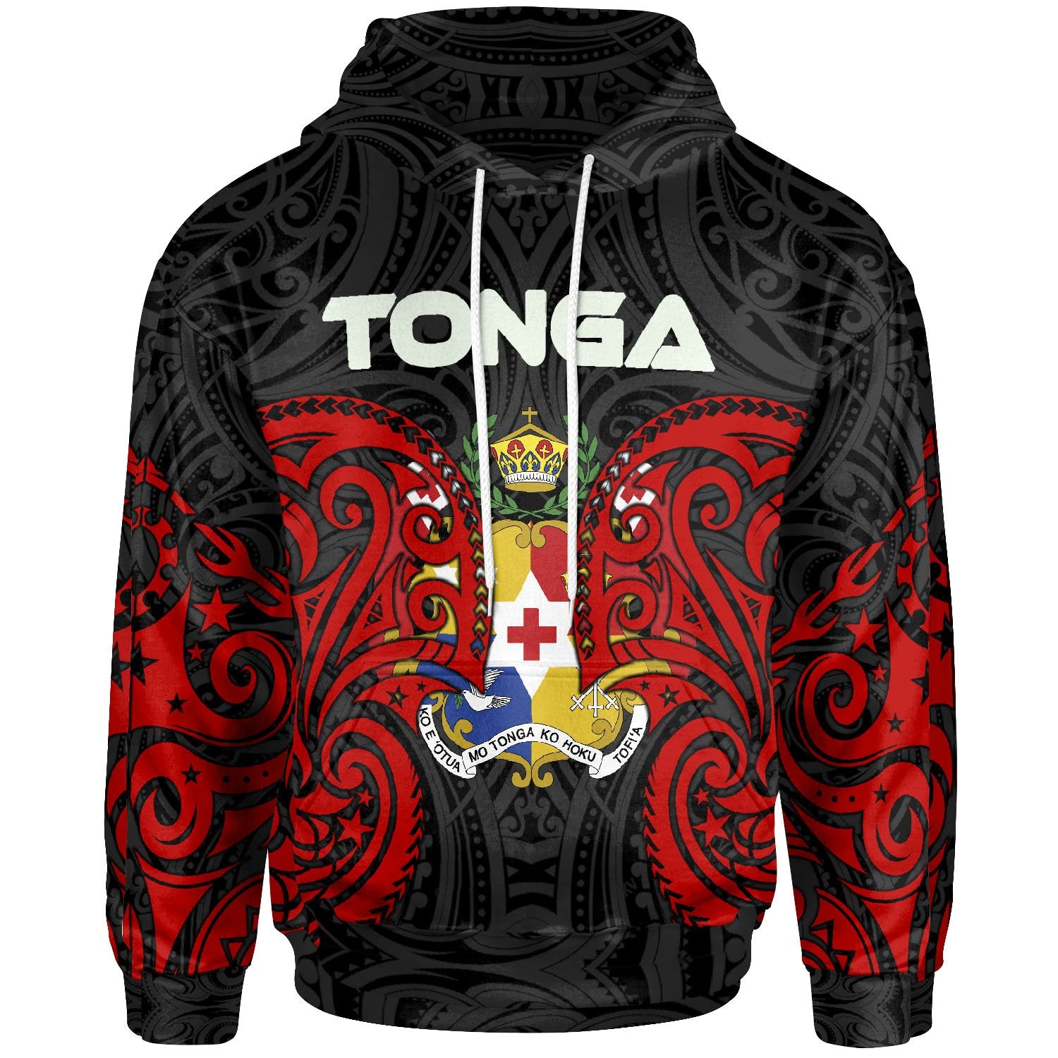 Tonga Polynesian Hoodie Tongan Spirit Unisex Red - Polynesian Pride