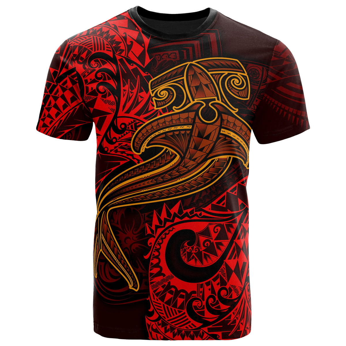 Polynesian T Shirt Red Shark Polynesian Tattoo Unisex Red - Polynesian Pride
