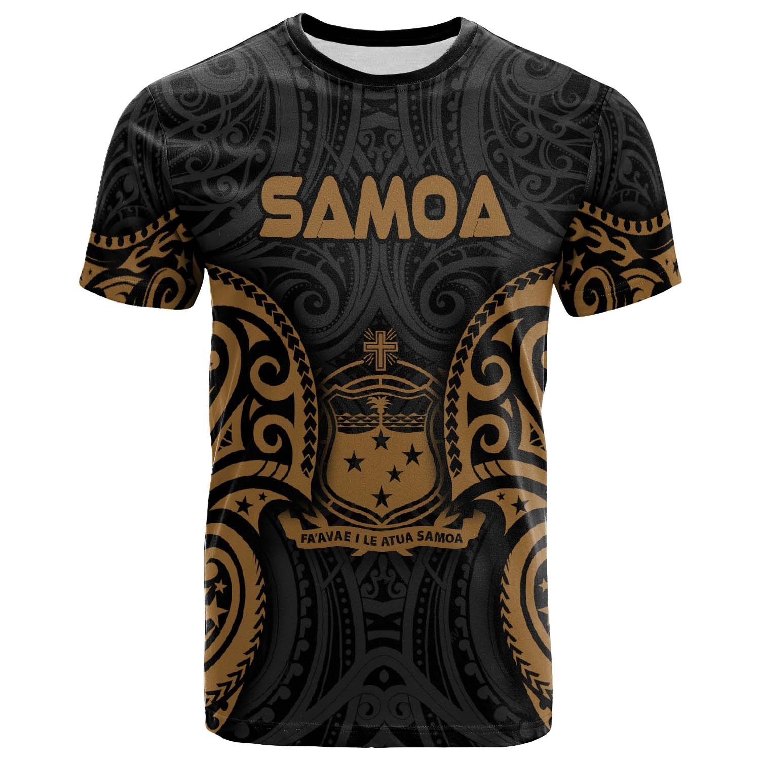 Samoa Polynesian T Shirt Samoa Spirit Gold Unisex Gold - Polynesian Pride