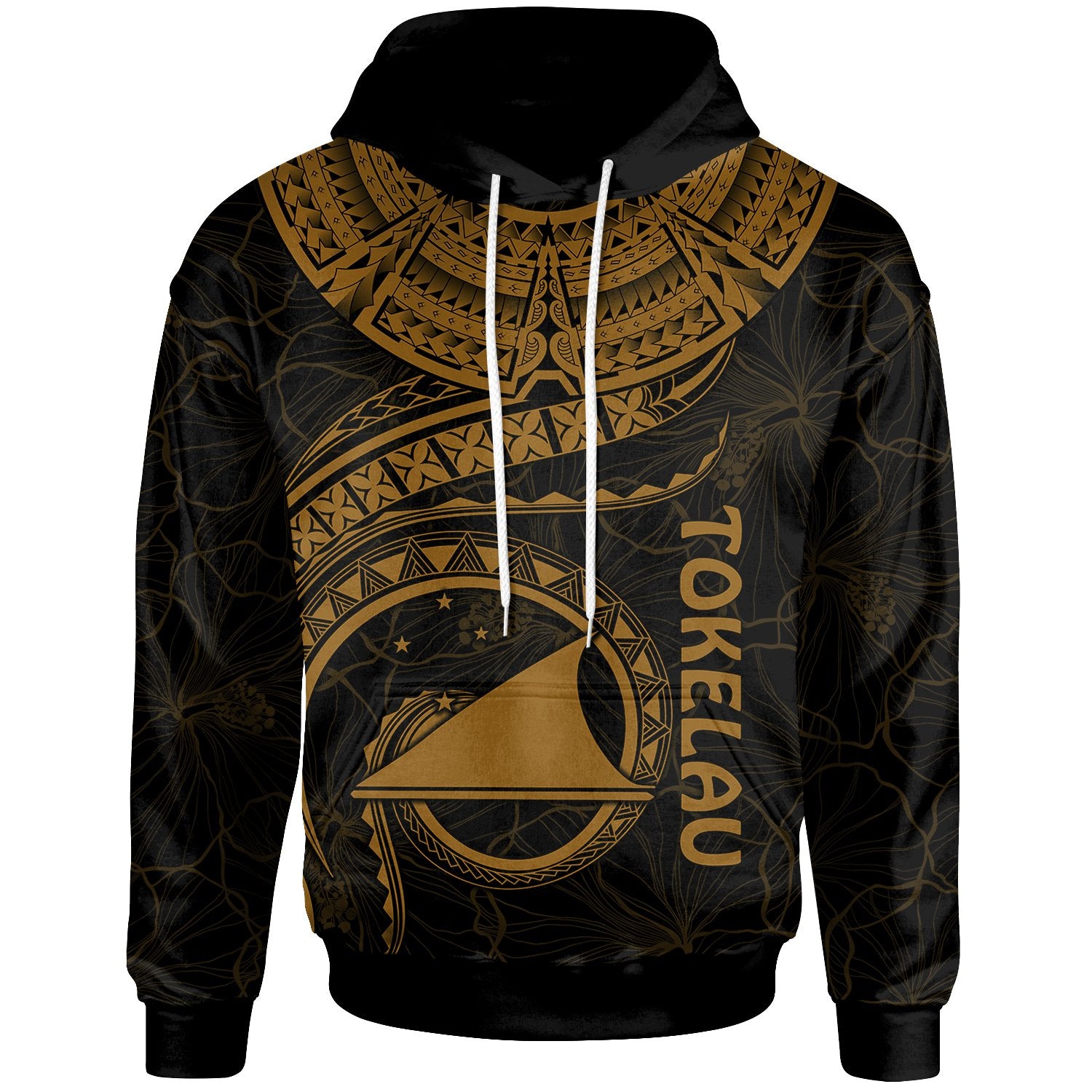 Tokelau Polynesian Hoodie Tokelau Waves (Golden) Unisex Golden - Polynesian Pride