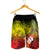 Guam Men's Shorts - Humpback Whale with Tropical Flowers (Yellow) - Polynesian Pride