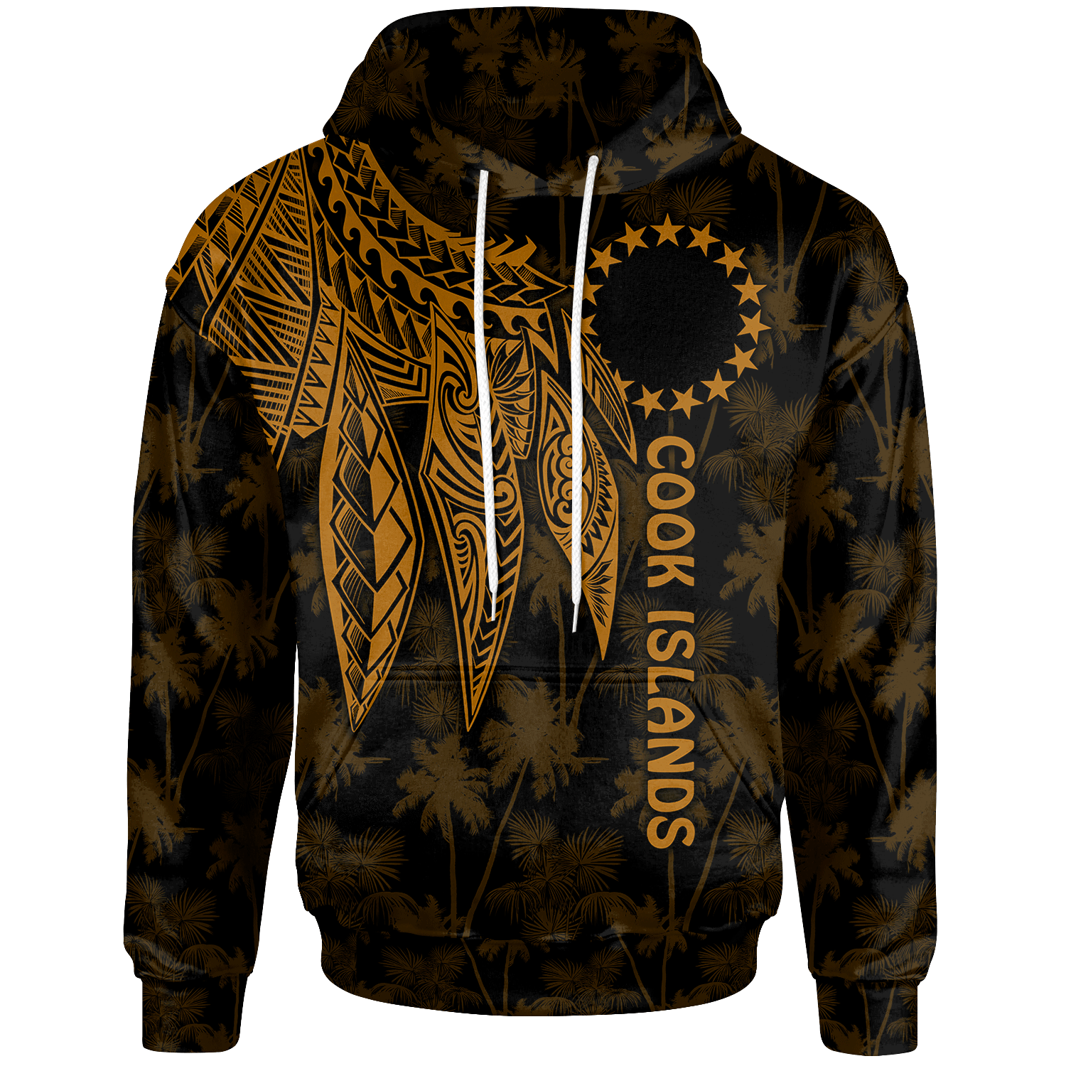 Cook Islands Hoodie Polynesian Wings (Golden) Unisex Golden - Polynesian Pride