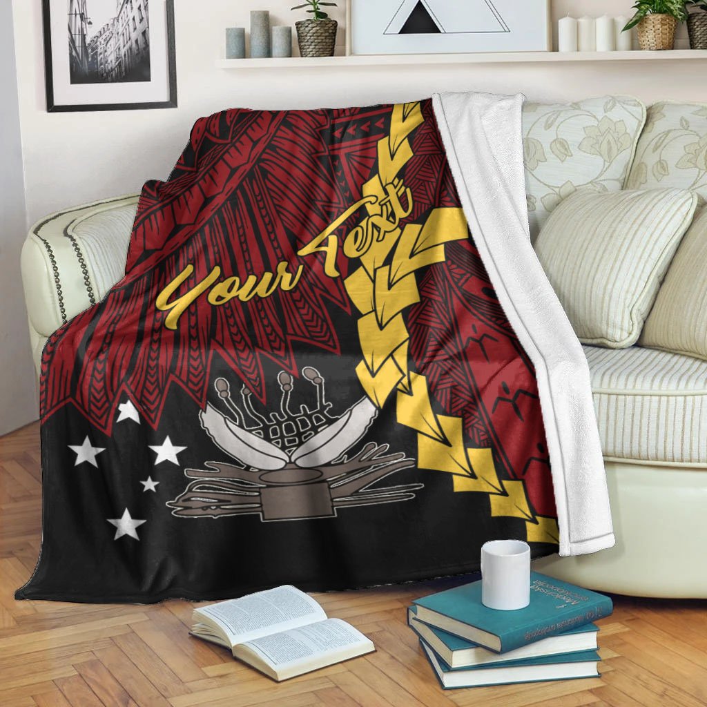 Papua New Guinea Western Province Polynesian Custom Personalised Blanket - Tribal Wave Tattoo White - Polynesian Pride