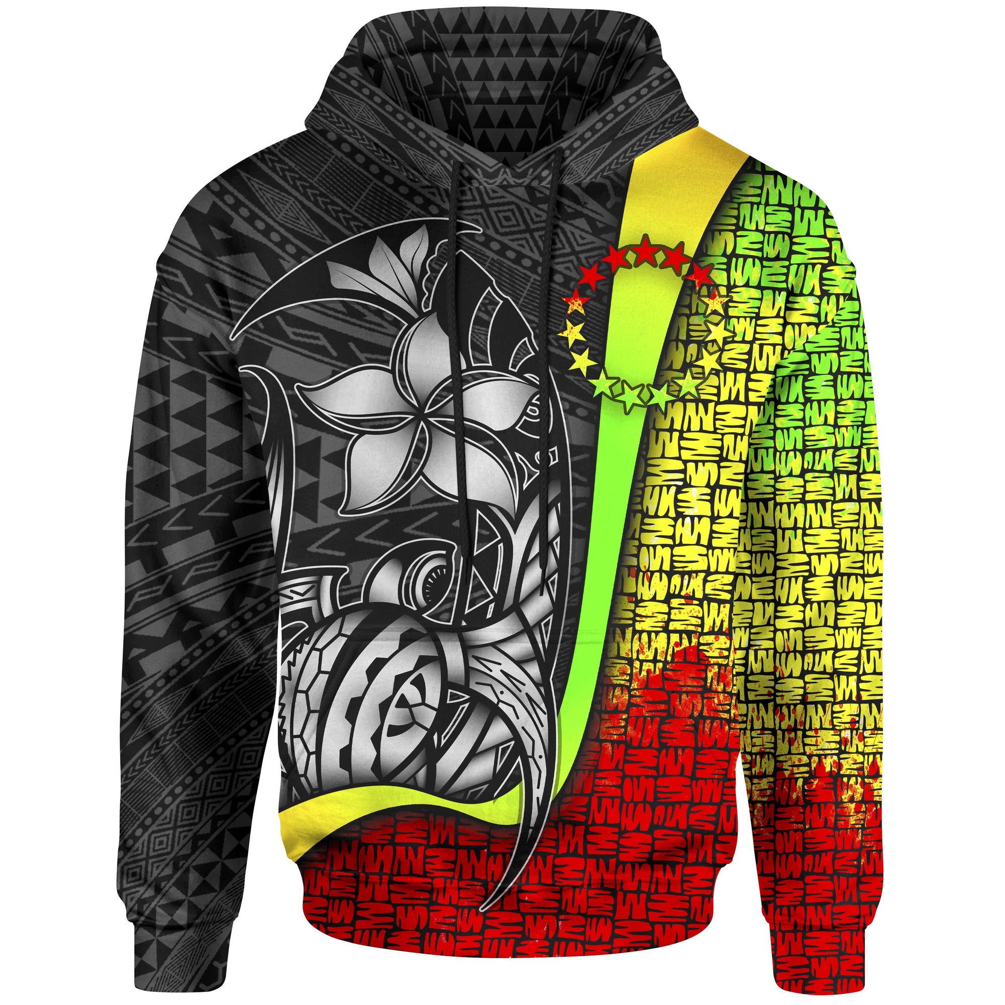 Cook Islands Polynesian Hoodie Reggae Turtle with Hook Unisex REGGAE - Polynesian Pride