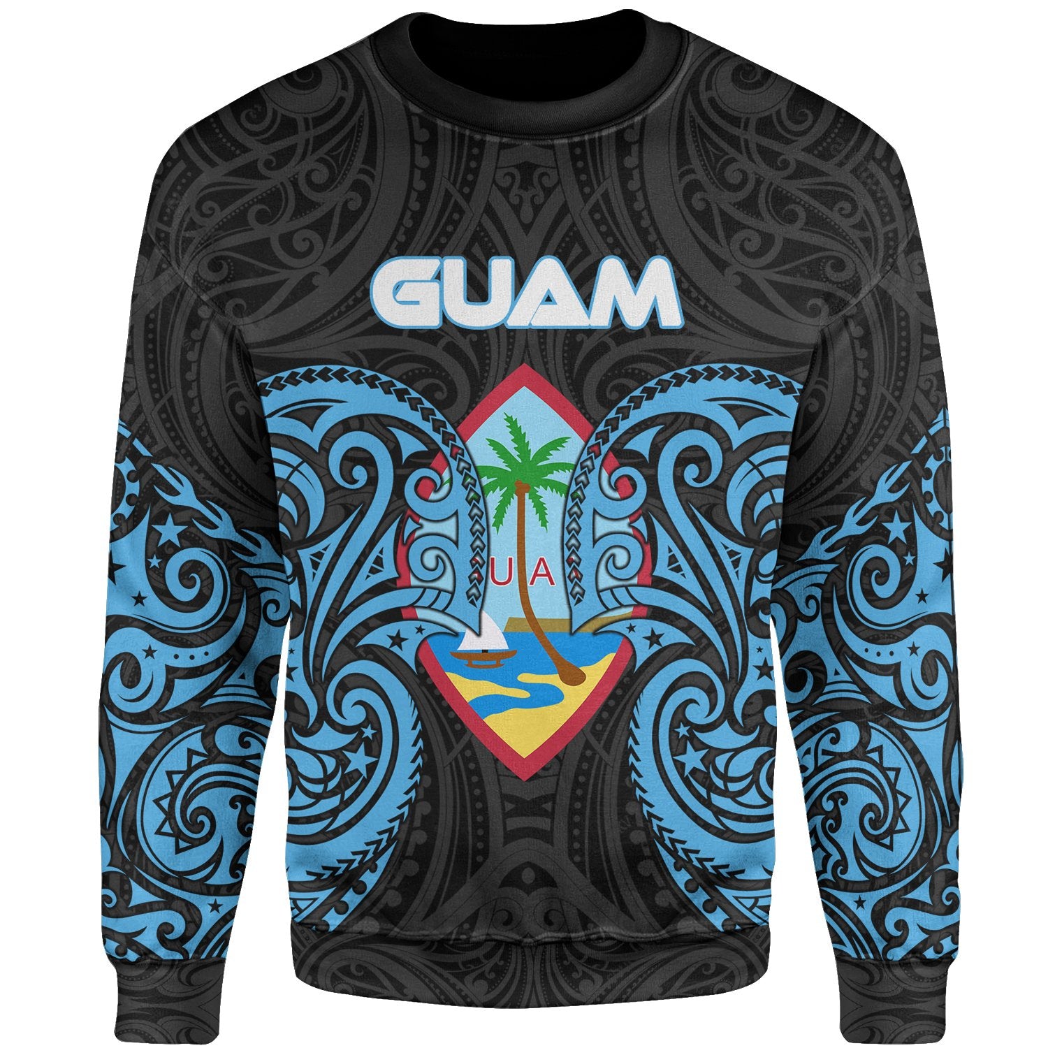 Guam Polynesian Sweater - Spirit Style Blue Unisex Blue - Polynesian Pride