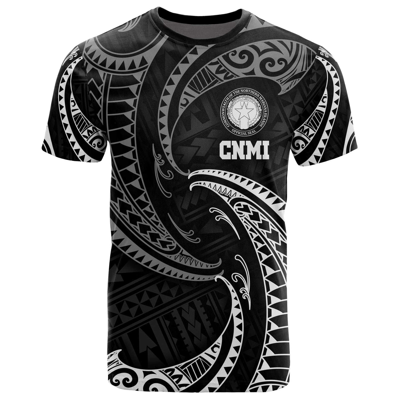 Northern Mariana Islands Polynesian T Shirt White Tribal Wave Unisex White - Polynesian Pride