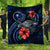 Chuuk Polynesian Premium Quilt - Blue Turtle Hibiscus Blue - Polynesian Pride