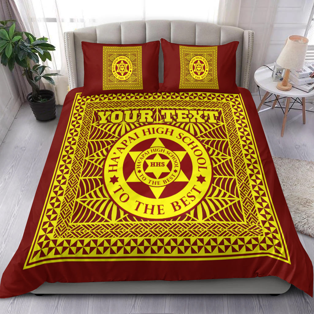 (Custom Personalised) Haapai High School Bedding Set Tonga Pattern LT4 Maroon - Polynesian Pride