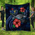 Cook Islands Polynesian Premium Quilt - Blue Turtle Hibiscus Blue - Polynesian Pride